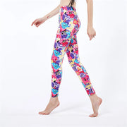 Floral Print Fitness Leggings: Elastic Gym Pants for Women - Jella Jelly