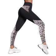 Leopard Print High Waist Yoga Leggings: Stylish Gym Wear - Jella Jelly