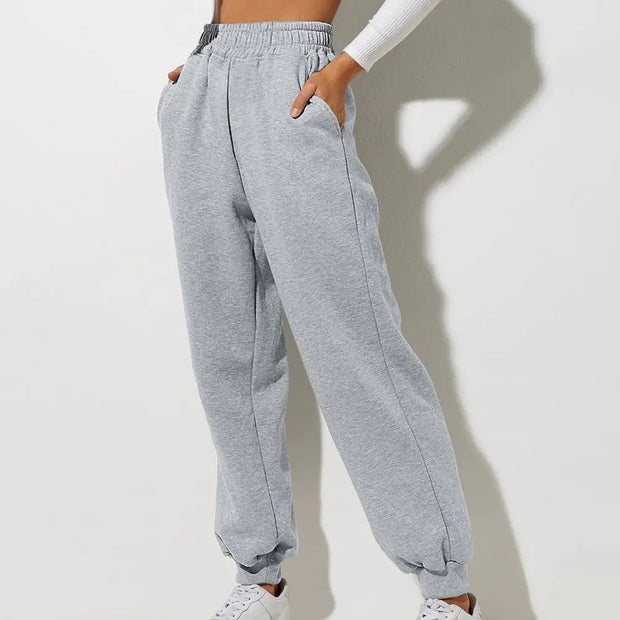 Soft Warm Women's Sweatpants: High Elastic Waist, Ankle-banded, Casual Loose Fit - Jella Jelly