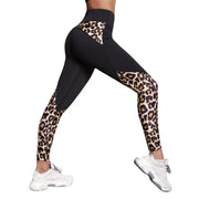 Leopard Print High Waist Yoga Leggings: Stylish Gym Wear - Jella Jelly