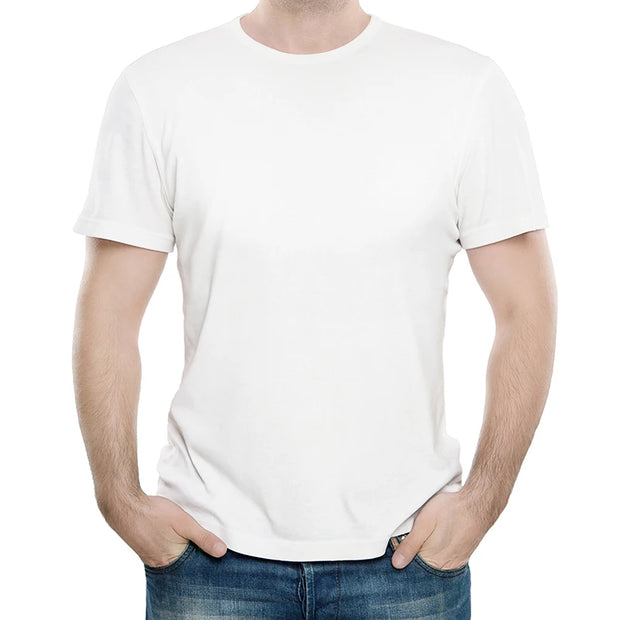 Men's Plain White T-Shirts: Casual Summer O-Neck Tees in Oversize - Jella Jelly