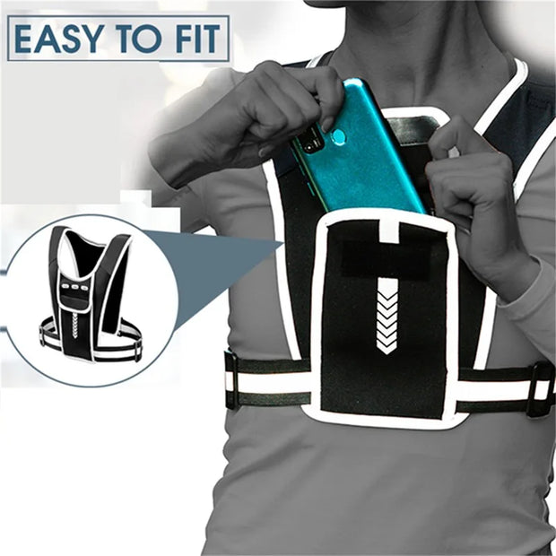 Sports Fitness Vest with Water Bottle Holder & Reflective Breathable Chest Bag | Jellajelly.com - Jella Jelly