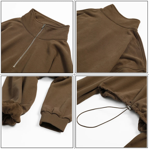 Jellajelly Zipper Sleeve Sports Top: Short Sweatshirt for Fitness and Yoga - Jella Jelly