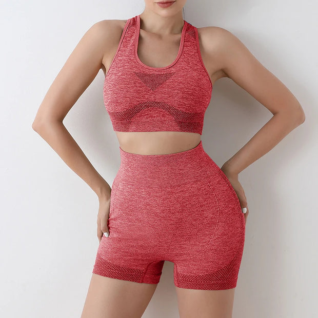 Seamless Yoga Sets: Gym Shorts, Sport Bras, Workout Tops, and Leggings - Jella Jelly