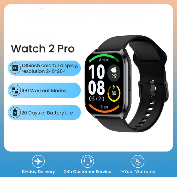 LS02 Pro Smartwatch: Advanced Fitness Tracking with 1.85'' HD Display and SpO2 Heart Rate Monitor - Jella Jelly