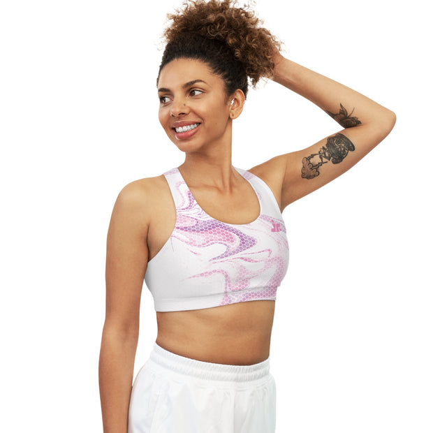 Pink Marble Sports Bra - Jella Jelly