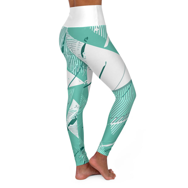 High Waisted Yoga Leggings (AOP) - Jella Jelly