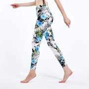 Floral Print Fitness Leggings: Elastic Gym Pants for Women - Jella Jelly