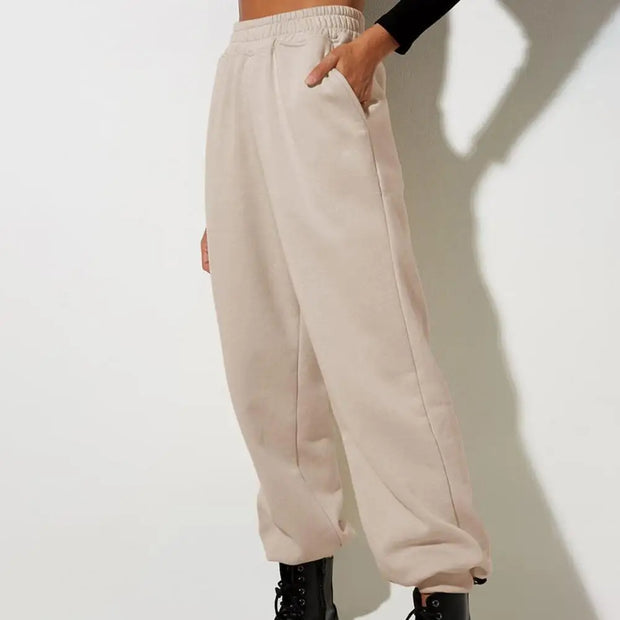 Soft Warm Women's Sweatpants: High Elastic Waist, Ankle-banded, Casual Loose Fit - Jella Jelly