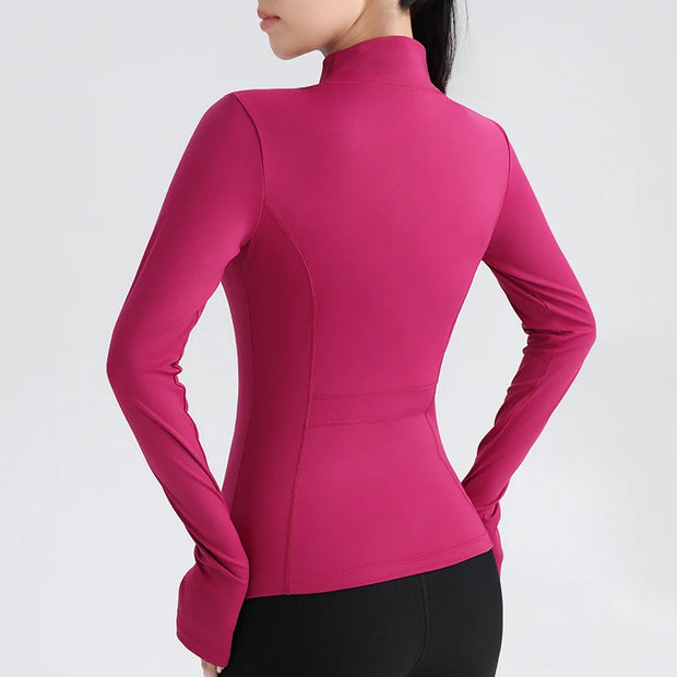 Ultimate Performance: Gym Women's Full Zip Yoga Jacket with Thumbholes - Jella Jelly