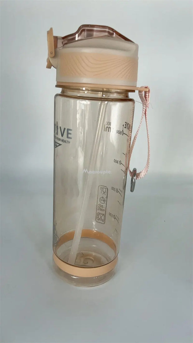 800ml Sports Water Bottle with straw For Camping Hiking Outdoor Plastic Transparent BPA Free Bottle For men Drinkware - Jella Jelly