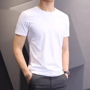 Men's Plain White T-Shirts: Casual Summer O-Neck Tees in Oversize - Jella Jelly