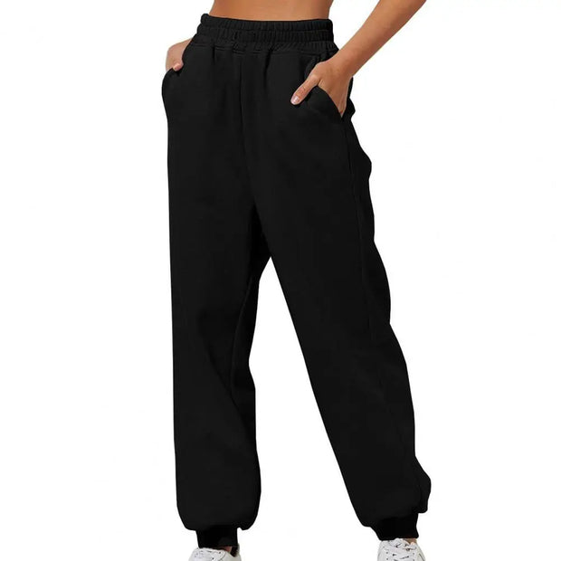 Soft Warm Women's Sweatpants: High Elastic Waist, Ankle-banded, Casual Loose Fit - Jella Jelly