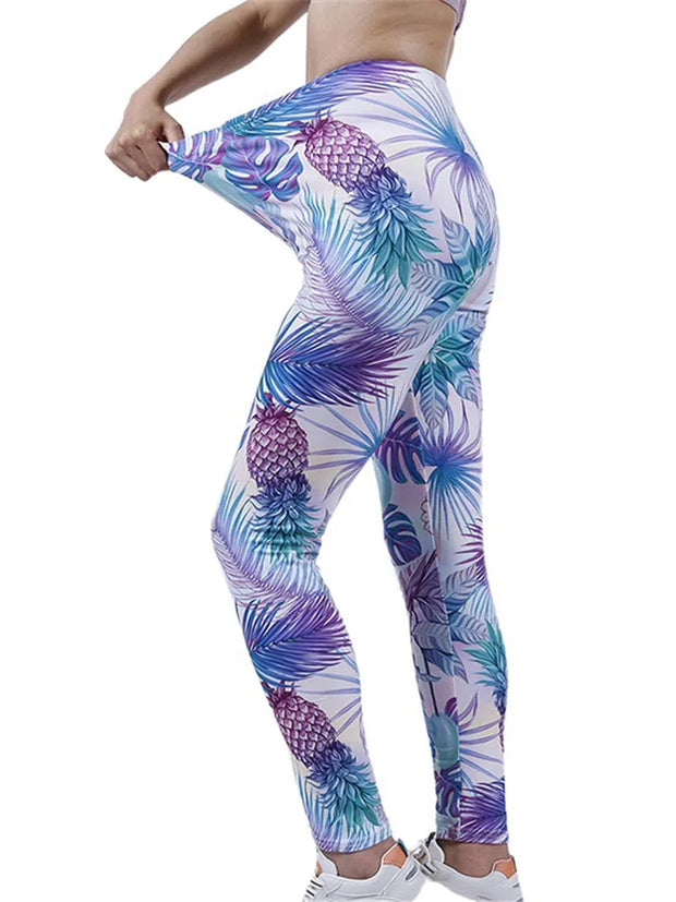 Floral Print Fitness Leggings: Elastic Gym Pants for Women - Jella Jelly