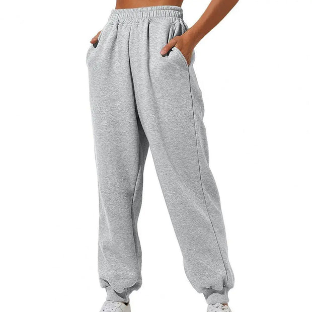 Soft Warm Women's Sweatpants: High Elastic Waist, Ankle-banded, Casual Loose Fit - Jella Jelly