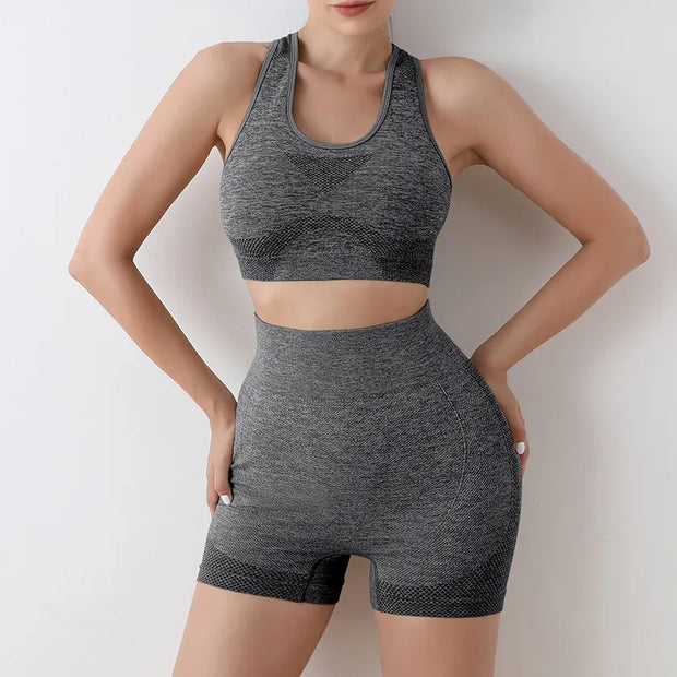 Seamless Yoga Sets: Gym Shorts, Sport Bras, Workout Tops, and Leggings - Jella Jelly