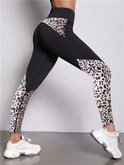 Leopard Print High Waist Yoga Leggings: Stylish Gym Wear - Jella Jelly