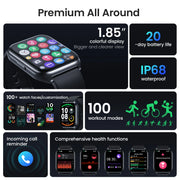 LS02 Pro Smartwatch: Advanced Fitness Tracking with 1.85'' HD Display and SpO2 Heart Rate Monitor - Jella Jelly