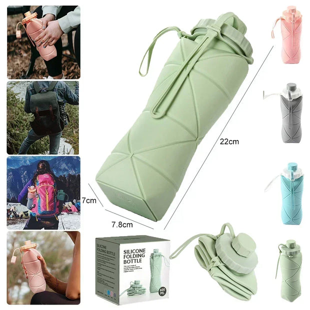 Foldable Silicone Water Bottle Leakproof, Portable, Ideal for Travel, Sports - Jella Jelly