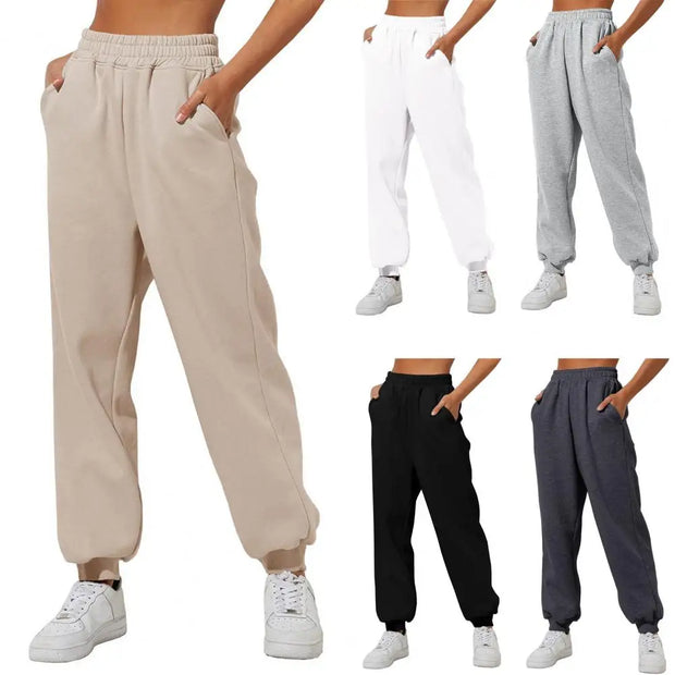 Soft Warm Women's Sweatpants: High Elastic Waist, Ankle-banded, Casual Loose Fit - Jella Jelly