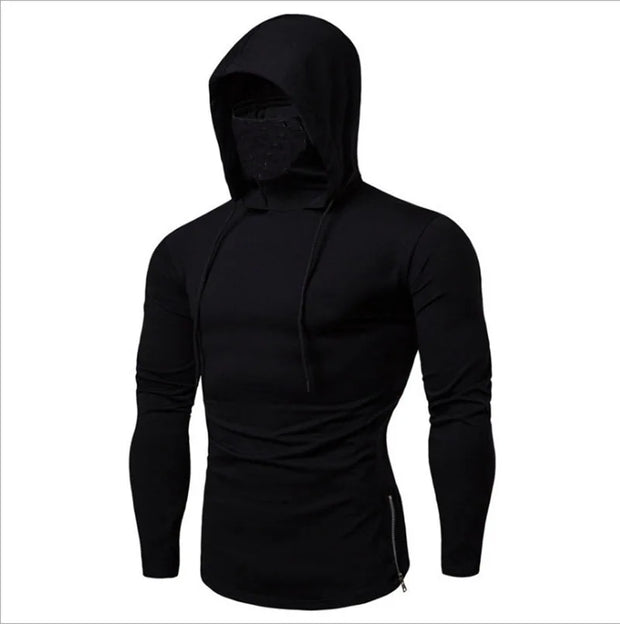 Ninja Mask Long Sleeved Hoodie Men Streetwear Large Open-forked Hip Hop Men's Sweatshirts Tops Gym Hooded Shudders Hombre - Jella Jelly