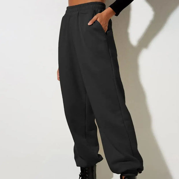 Soft Warm Women's Sweatpants: High Elastic Waist, Ankle-banded, Casual Loose Fit - Jella Jelly