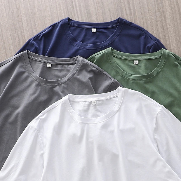 Men's Summer Ice Silk Crew Neck T-Shirt: Soft Fitness Tops - Jella Jelly