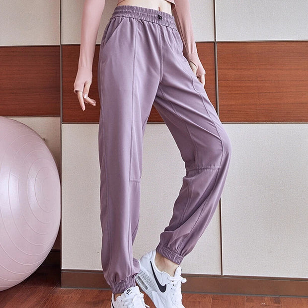 Fitness Sports Pants Women Elastic Band Waist/Foot Quick Dry Loose Cycling Running Yoga Pants Female Streetwear Pantalon Femme - Jella Jelly